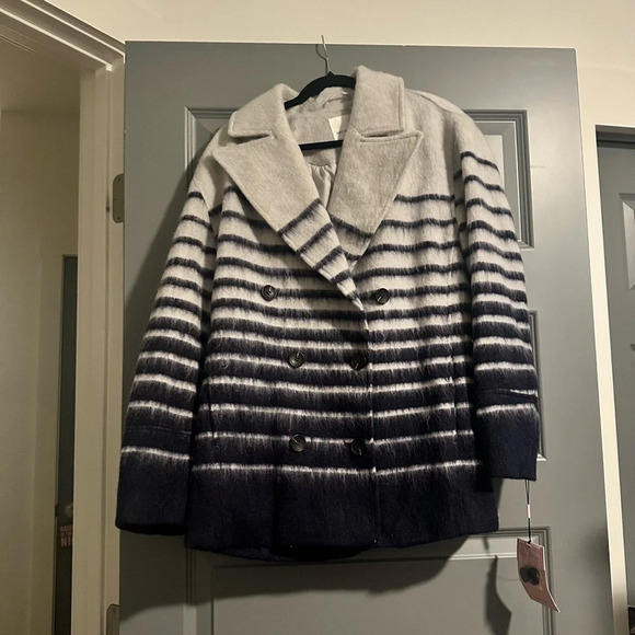 NWT AVEC LES FILLES Sailor Stripe Double Breasted size small - Picture 2 of 4